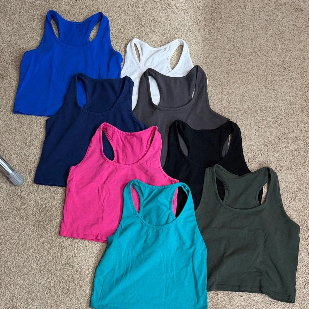 Women’s Racerback Crop Tank Top - Multiple Colors - Picture 1 of 2